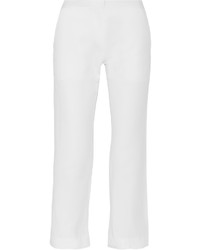 Marni Cropped Cotton And Linen Blend Twill Straight Leg Pants