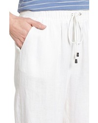 Vince Camuto Linen Wide Leg Drawstring Pants Size Small White