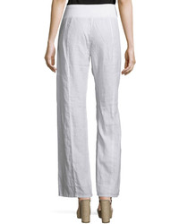 Eileen Fisher Organic Linen Wide Leg Pants White