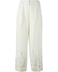 Saint Laurent Yves Vintage Embroidered Wide Leg Trousers