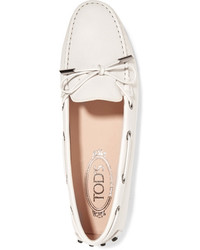 Tod's Gommino Textured Leather Loafers White