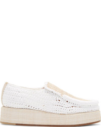 Acne Studios White Braided Raffia Laurie Loafers