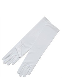 ZaZa Bridal Stretch Dull Matte Satin Dress Gloves Below The Elbow Length No Shine Elegant Look