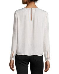 Vince Cross Front Draped Blouse Ivory