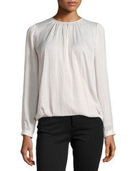 Vince Cross Front Draped Blouse Ivory