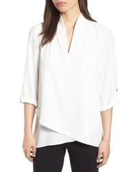 Ming Wang Crossover Front Blouse