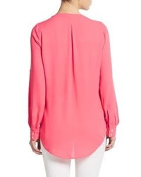 Daniel Rainn Pintuck Pleated Popover Blouse