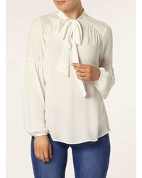 Dorothy Perkins Ivory Casual Pussybow Blouse