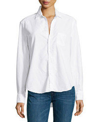 Frank Eileen Eileen Long Sleeve Button Front Blouse White