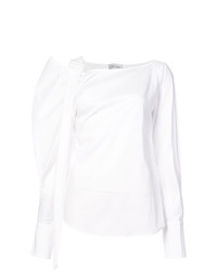 Balossa White Shirt Hendi Asymmetric Structured Shoulder Top