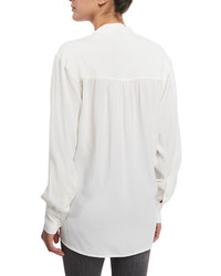 Helmut Lang Kimono Long Sleeve Blouse White
