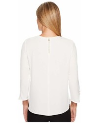 Calvin Klein Long Sleeve Blouse W Button Detail Blouse