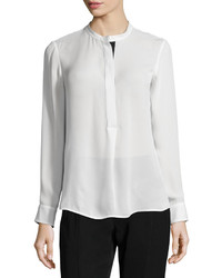 Vince Long Sleeve Color Tipped Blouse
