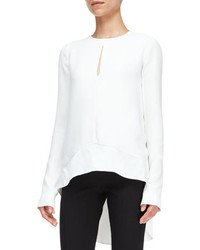 Narciso Rodriguez Long Sleeve High Low Blouse
