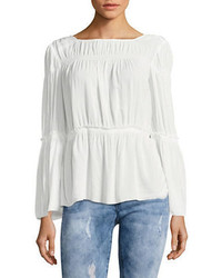 Calvin Klein Ruched Bell Sleeve Top