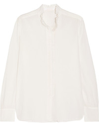 See by Chloe See By Chlo Ruffled Cotton Voile Blouse White