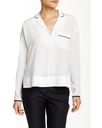 French Connection Silk Contrast Trim Blouse