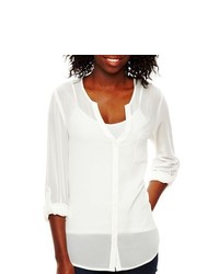 Six Degrees Collarless Blouse