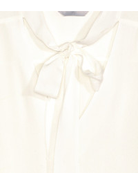 H&M Tie Neck Blouse White Ladies