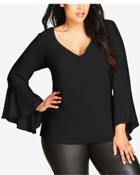 City Chic Trendy Plus Size Bell Sleeve Top
