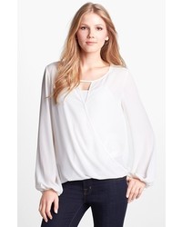 Vince Camuto Wrap Front Blouse New Ivory Large