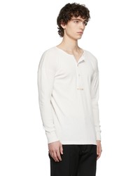 Maison Margiela Off White Rib Cotton Polo T Shirt