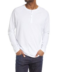LIVE LIVE Raglan Sleeve Cotton Henley In Whiteout At Nordstrom