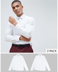French Connection 2 Pack Slim Fit Shirtswhite