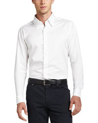 Ermenegildo Zegna 3 Ply Cotton Dress Shirt White