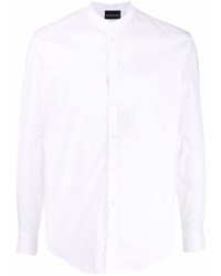 Emporio Armani Band Collar Long Sleeve Shirt