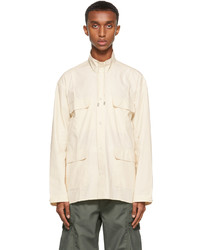 Deveaux New York Beige Poplin Evan Shirt