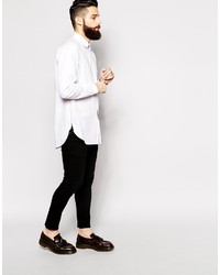 Asos Brand Shirt In Longline With Side Zips