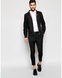 Asos Brand Skinny Shirt In Satin Touch With Long Sleeves