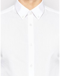 Asos Brand White Shirt With Button Down Collar In Regular Fit With Long Sleeves