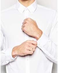 Asos Brand White Shirt With Button Down Collar In Regular Fit With Long Sleeves