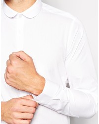 Asos Brand White Shirt With Curve Collar In Regular Fit