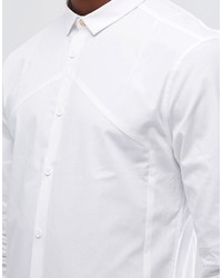 Asos Brand White Shirt With Seam Details And Long Sleeves