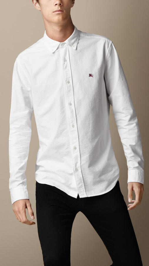 white burberry dress shirt
