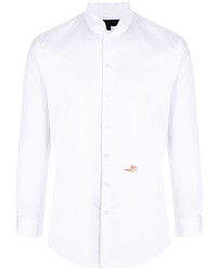 Shanghai Tang Cloud Embroidered Mandarin Collar Shirt