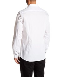 Kenneth Cole New York Contrast Button Stitch Long Sleeve Regular Fit Shirt