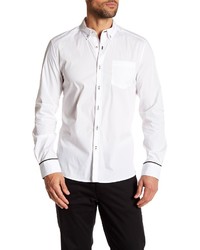 Kenneth Cole New York Contrast Button Stitch Long Sleeve Regular Fit Shirt