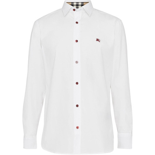 Omkreds fænomen Afdæk Burberry Contrast Button Stretch Cotton Shirt, $304 | farfetch.com |  Lookastic