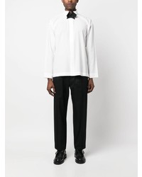 Homme Plissé Issey Miyake Contrasting Collar Long Sleeved Shirt