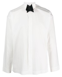 Homme Plissé Issey Miyake Contrasting Collar Long Sleeved Shirt