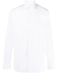 Zegna Cutaway Collar Stretch Cotton Shirt