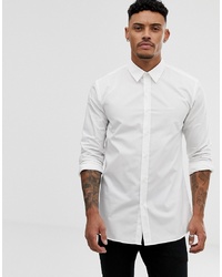 Hugo Elisha01 Tonal Logo Extra Slim Fit Shirt In White
