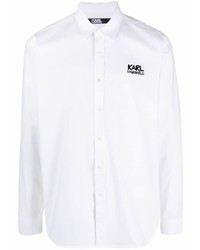 Karl Lagerfeld Embossed Logo Long Sleeve Shirt