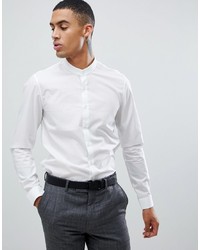 Calvin Klein Extra Slim Stretch Shirt Grandad Collar White