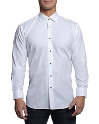 Maceoo Fibonacci Dot White Button Up Shirt