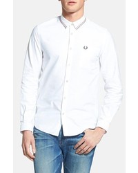 Fred Perry Tipped Oxford Sport Shirt White Large